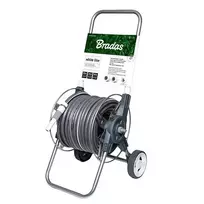 Bradas BĘBEN Vežimėlis NA sodo žarna Rinkinys 30mb 1/2" NA KOŁACH Baltas Sidabrinis PLUS KARTA