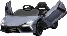 AIYAPLAY vaikiškas elektromobilis, 12 V, su 2,4 G nuotolinio valdymo pultu, muzika, amortizatoriais, žibintais, USB/MP3 jungtimi, atbulinės eigos funkcija, 3-5 km/h, vaikams nuo 3-5 metų, pilkas