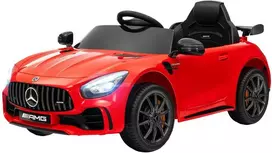 AIYAPLAY vaikiškas elektrinis automobilis 12 V vaikiškas automobilis su 2.4G nuotolinio valdymo pulteliu, USB, MP3, muzika, elektrinis automobilis su žibintais, švelniu paleidimu, atbulinės eigos funkcija, 3-5 km/h, skirtas 3-6 metų vaikams, raudonas