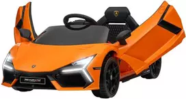 AIYAPLAY vaikiškas elektromobilis 12V, su 2,4G nuotolinio valdymo pulteliu, muzika, šviesomis, USB/MP3 jungtimi, atbulinės eigos funkcija, iki 5 km/h, 3–5 metų vaikams, oranžinis