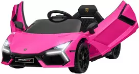 AIYAPLAY vaikiškas elektromobilis 12V, su 2,4G nuotolinio valdymo pulteliu, muzika, šviesomis, USB/MP3 jungtimi, atbuline eiga, iki 5 km/h, vaikams nuo 3-5 metų, rožinis