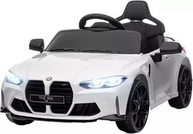AIYAPLAY vaikiškas elektrinis automobilis, vaikiškas automobilis su 2.4G nuotolinio valdymo pulteliu, pakaba, elektrinis automobilis su MP3, USB, LED šviesa, 3-5 metų, baltos spalvos
