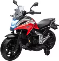 AIYAPLAY vaikiškas elektrinis motociklas, 12V vaikiškas motociklas su MP3, USB, LED žibintais, vaikiška transporto priemonė su ankstyvojo mokymosi funkcijomis, mokomaisiais ratais, 3 km/h, skirtas 3-6 metų vaikams, raudonos spalvos