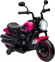 Homcom Vaikiškas elektrinis motociklas su 2 nuimamais mokomaisiais ratais, 1,5-3 km/val., - Rausva