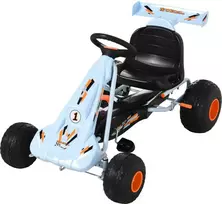 HOMCOM Pedalinis kartingas nuo 3 metų su reguliuojama sėdyne, plieno, šviesiai mėlynas, 97x66x59cm