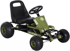 HOMCOM Go Kart vaikiškas pedalinis automobilis su rankiniu stabdžiu, nuo 3 metų, žalias, 99x65x56cm