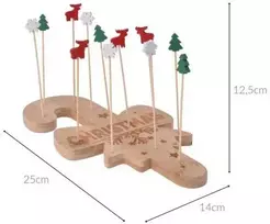 Excellent Houseware Serviravimo padėklas su dantų krapštukais, kalėdinis motyvas