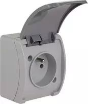 Elektro Plast 61.375 Koala Lizdas viengubas su/u (2P+Z) n/t IP44 uosis su atvartu grafitu VG 161-08 61.375