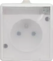 Kos Elektro System KOS TROL LINE Single- Z / U 16A IP44 su skaidria balta atvara (100132)