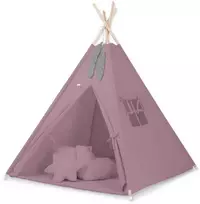 Vaikiška tipi palapinė su kilimėliu ir pagalvėlėmis – pastelinė violetinė