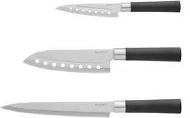 BergHOFF 3 dalių peilių rinkinys - Codon serija su pjaustymo ir Santoku peiliais sklandžiam, nepridegančiam pjovimui