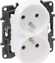Legrand 863132 Niloe Step Lizdas maitinimo blokas dvigubas 2x2P+Z keliems rėmams, varžtiniai gnybtai, be kontaktų dangtelio balta 863132