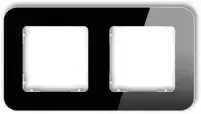 Karlik Elektrotechnik 12-0-IRSZ-2 ICON Universalus dvigubas suapvalintas rėmas - stiklo efektas (rėmas: juodas dugnas: baltas) 12-0-IRSZ-2