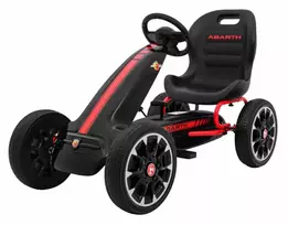 Ramiz ABARTH pedalinis kartingas vaikams Juodas + EVA ratai + Rankinis stabdis + Laisvasis ratas