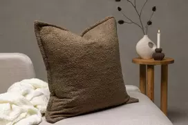 Venture Design Pagalvės užvalkalas, Tuva Teddy kailis, 60x60 cm, rudas