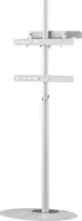 Laikiklis Techly TV grindų stovas 32"-65" iki 35kg reguliuojamas baltas