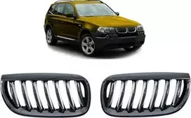 MTuning Single rib sportinės grotelės Gloss Juodas BMW X3 E83 pre-facelift 2003-2006
