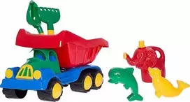 Teka Didelis automobilis su smėlio priedais ir laistytuvu