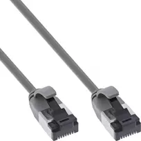 InLine® Patch kabelis plonas, U/FTP, Cat.8.1, TPE be halogenų, pilkas 3 m