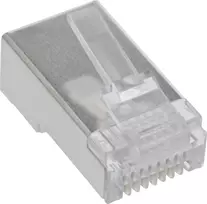 InLine® 8P8C RJ45 ekranuotos jungtys apvaliems kabeliams, 100 vnt. Pakuotė