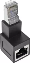 InLine® pataisymo laido adapteris Cat.6A, RJ45 kištukas / lizdas, 90° kampu žemyn