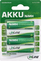 InLine® NiMH įkraunama baterija, Mignon (AA), 2350mAh, 4vnt. pakuotė