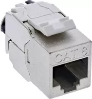 InLine® Keystone RJ45 plonas lizdas, SNAP-In, Cat.8.1, integruotas kabelio raištis