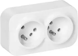 Orno Dvigubas „ToDo“ lizdas 2x2P+Z, 16A/230VAC, IP20, baltas