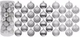 Christmas Decoration Plastikiniai sidabriniai kalėdiniai burbulai 6 cm