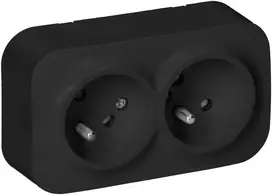 Orno Dvigubas „ToDo“ lizdas 2x2P+Z, 16A/230VAC, IP20, juodas