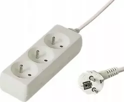 PremiumCord maitinimo juosta PremiumCord Prailginimo laidas 230V 5m 3 lizdai, baltas