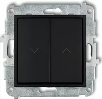 „Karlik Mini 12MWP-88“ roleto jungiklis su laikikliu, juodas matinis