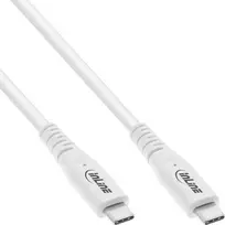InLine® USB4 kabelis, C tipo USB kištukas/vyras, PD 240W, 8K60Hz, TPE baltas, 2m