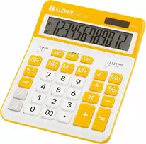 Eleven ELEVEN Calculator Baltas biuro skaičiuotuvas CDC120WHOR balti ir oranžiniai klavišai ir oranžinis rėmelis aplink ekraną