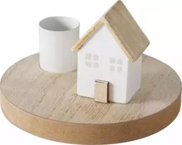 Žvakidė Boltze su nameliu ant pagrindo DOMICIL, aukštis 6,5 cm