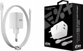 Įkroviklis NEXT ONE NEXT ONE Įkroviklis jungiama į tinklą Fast 35W GaN 2xUSB-C su kablem USB-C baltas