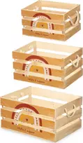 Gift Decor Giftdecor Medinės dekoratyvinės vaivorykštės rašto dėžutės VAVORYKŠTĖS, 3 vnt