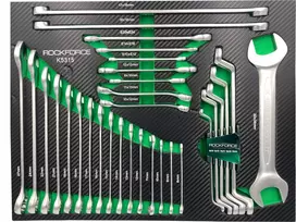 Rockforce Insert sulenktų atvirų žiedinių raktų rinkinys 31vnt