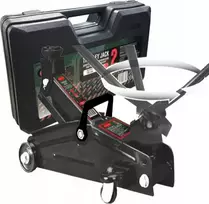 Rockforce 2t dirbtuvių domkratas su 180° pasukama rankena (h min 140mm, h max 340mm) dėkle