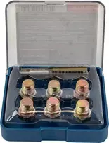 Forsage Alyvos išleidimo angos sriegio regeneravimo rinkinys: M13-1,5 mm (7 vnt.)