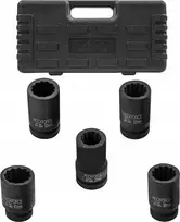 „Rockforce“ 1 colio gilaus smūgio lizdų rinkinys, 5 vnt (12 taškų) (27–41 mm)