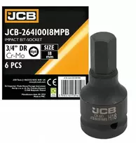 JCB Impact antgalio lizdas 3/4" 18mm (6 taškai)