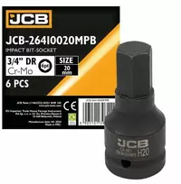 JCB Impact antgalio lizdas 3/4" 20 mm (6 taškai)