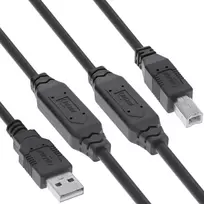 USB kabelis Vision USB-A - USB-B 20 m juodas (34513A)