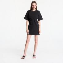 Sukienka Calvin Klein Jeans Ss Logo Rib Interlock T-Shirt Dress Black - Dydis XS (LV047G251G UB1 Suknelės)