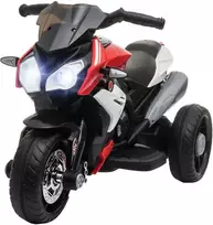HOMCOM vaikiškas elektrinis motociklas, 6V vaikiška transporto priemonė su muzika ir žibintais, skirta 3–5 metų vaikams, plastikas ir metalas, juoda ir raudona spalvos, 3 km/h