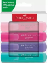 Teksto žymeklių rinkinys Faber-Castell 46, pasteliniai, 4 spalvų