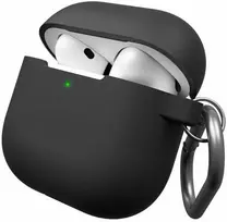 KeyBudz Elevate Keychain – silikoninis apsauginis dėklas, skirtas 4 gen. AirPods (juodas).