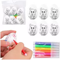 Lean Toys Jajka Velykiniai putplasčio kiaušiniai dažymui su pele, žymekliai, 6 vnt.