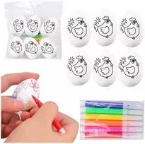 Lean Toys Jajka Velykiniai putplasčio kiaušiniai dažymui Žymekliai Žymekliai Višta 6 vnt.